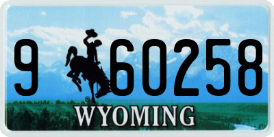 WY license plate 960258