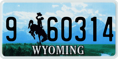 WY license plate 960314