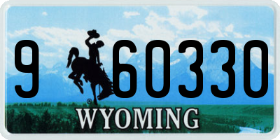 WY license plate 960330