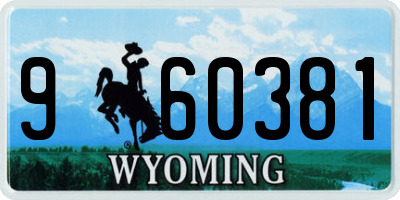 WY license plate 960381