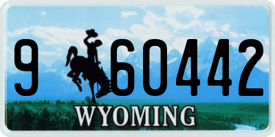 WY license plate 960442