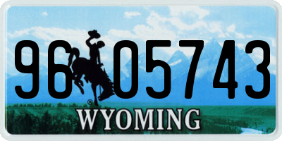 WY license plate 9605743