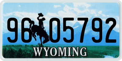WY license plate 9605792
