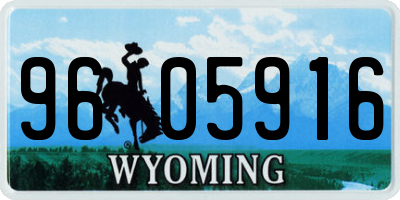 WY license plate 9605916