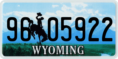 WY license plate 9605922