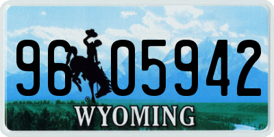 WY license plate 9605942