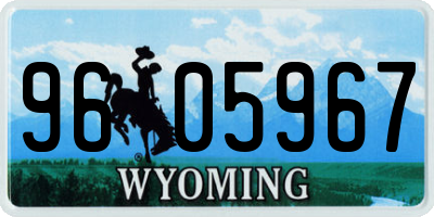 WY license plate 9605967