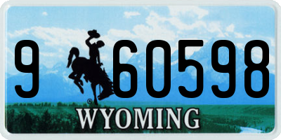 WY license plate 960598