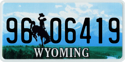 WY license plate 9606419