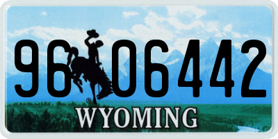 WY license plate 9606442