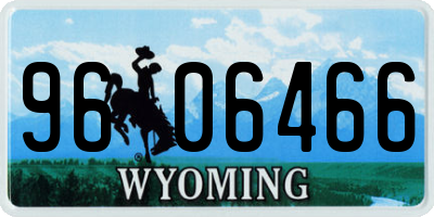 WY license plate 9606466