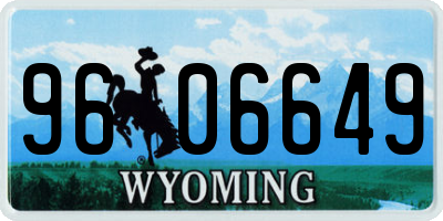 WY license plate 9606649