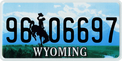 WY license plate 9606697