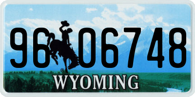 WY license plate 9606748