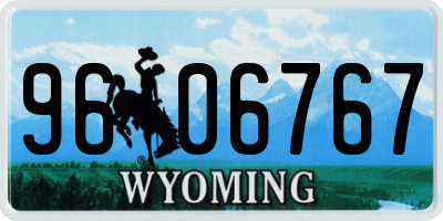 WY license plate 9606767