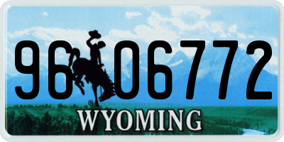 WY license plate 9606772