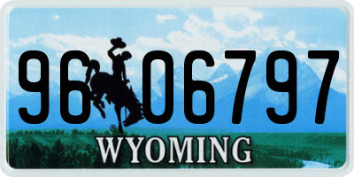WY license plate 9606797