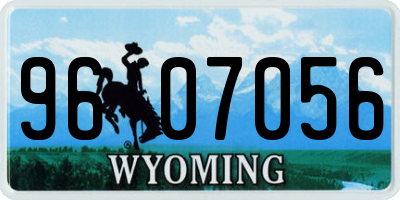WY license plate 9607056