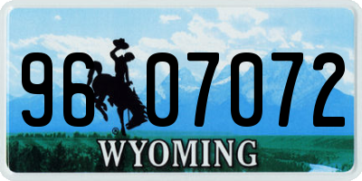 WY license plate 9607072