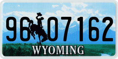 WY license plate 9607162