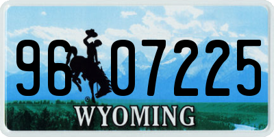 WY license plate 9607225