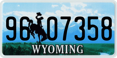 WY license plate 9607358