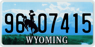 WY license plate 9607415