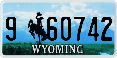 WY license plate 960742