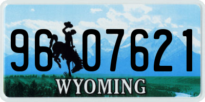 WY license plate 9607621