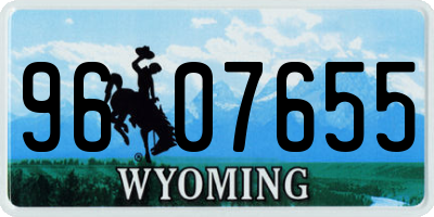 WY license plate 9607655