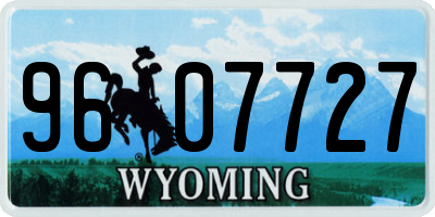 WY license plate 9607727