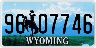 WY license plate 9607746
