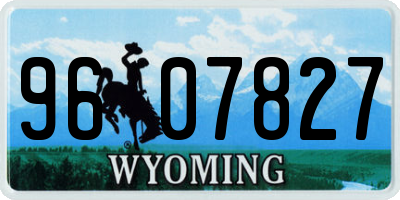 WY license plate 9607827