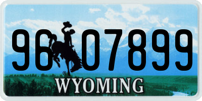 WY license plate 9607899