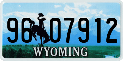 WY license plate 9607912