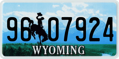 WY license plate 9607924