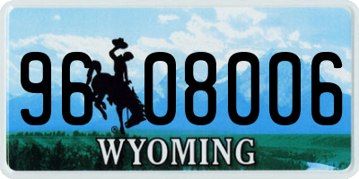 WY license plate 9608006