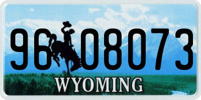 WY license plate 9608073