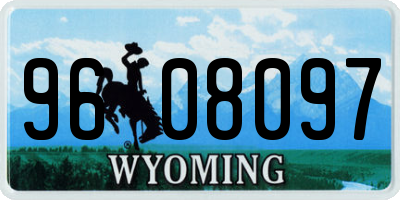 WY license plate 9608097