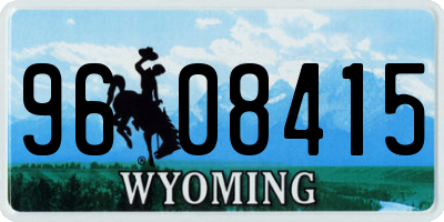 WY license plate 9608415