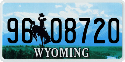 WY license plate 9608720