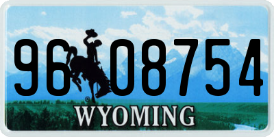 WY license plate 9608754