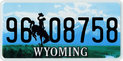 WY license plate 9608758