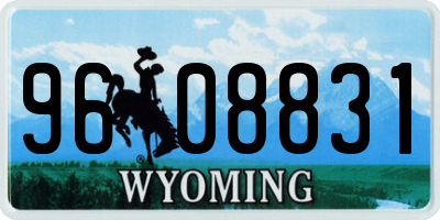 WY license plate 9608831