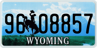 WY license plate 9608857