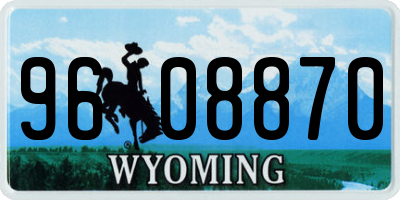 WY license plate 9608870