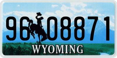 WY license plate 9608871