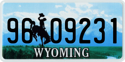 WY license plate 9609231