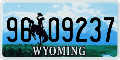 WY license plate 9609237