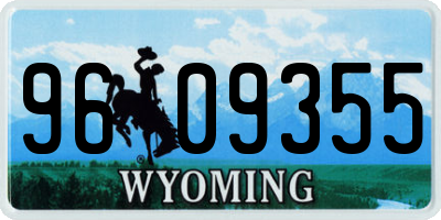 WY license plate 9609355